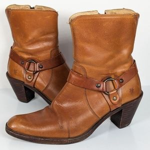 Vintage Frye western harness ankle boots Mexico 5.5